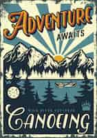 Free vector vintage summer adventure poster