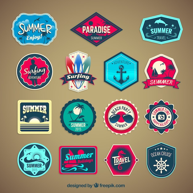 Vintage summer badges