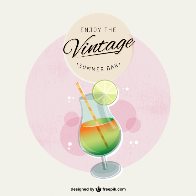 Free vector vintage summer bar poster