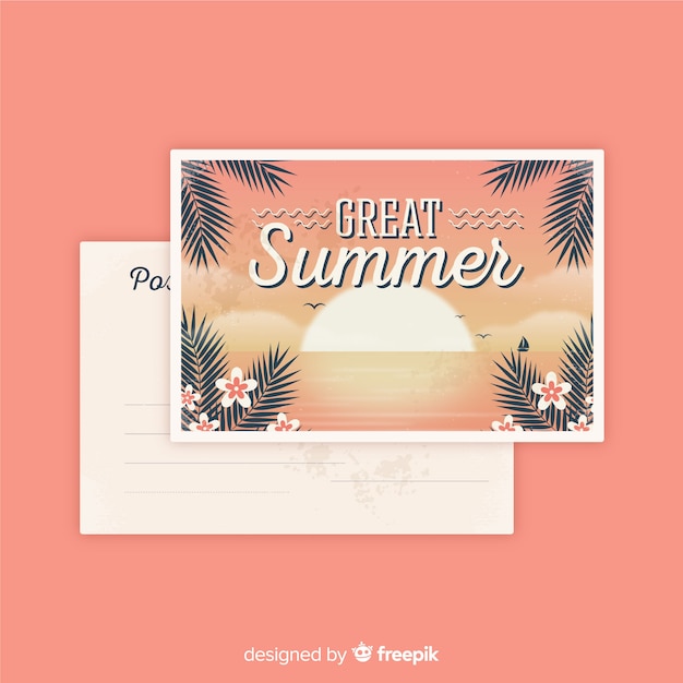 Free vector vintage summer holiday postcard