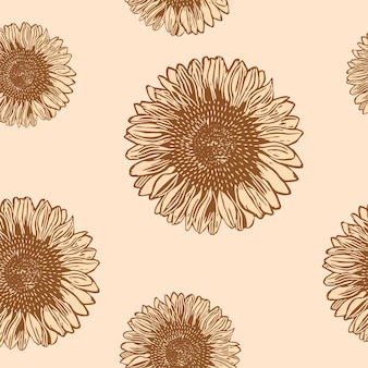 Vintage sunflower patterned background vector illustration, remix from artworks by samuel jessurun de mesquita