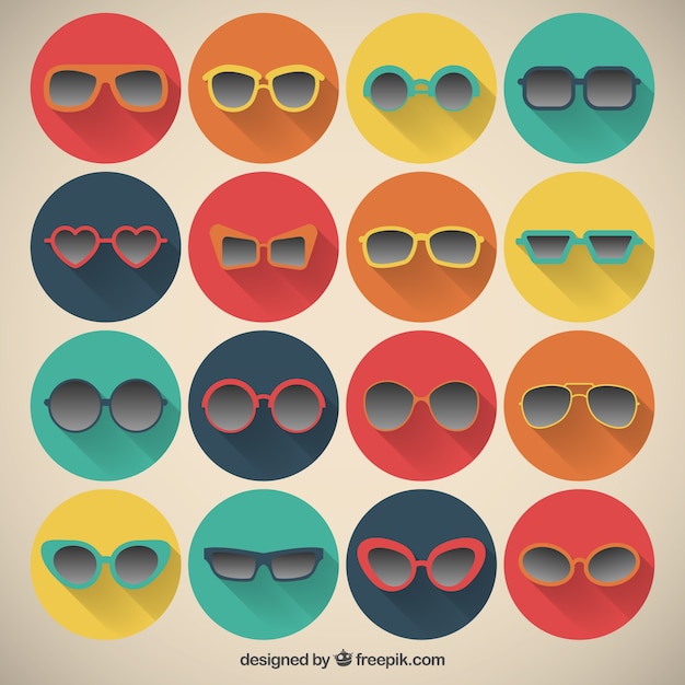 Free vector vintage sunglasses collection