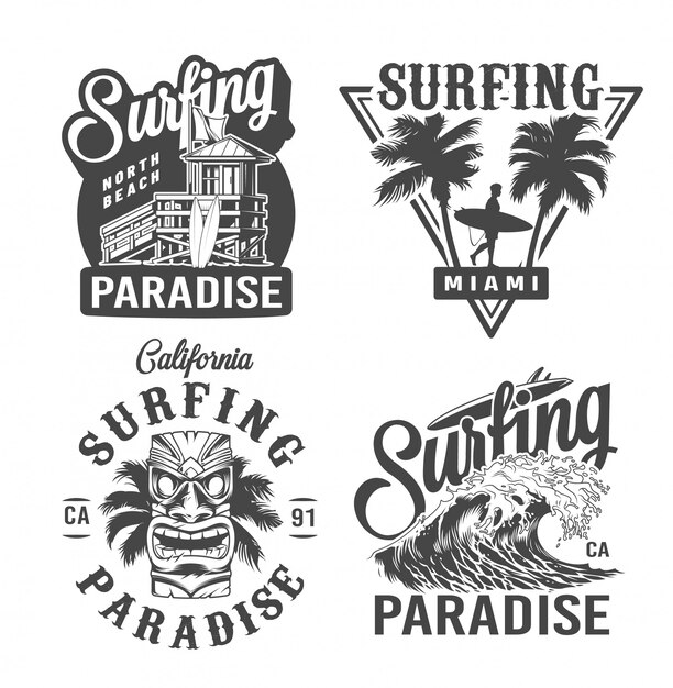 Vintage surfing time labels