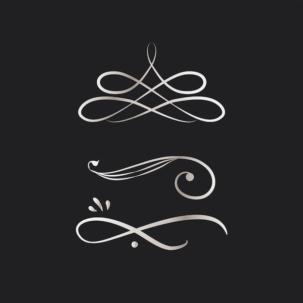 Vintage swirl design elements