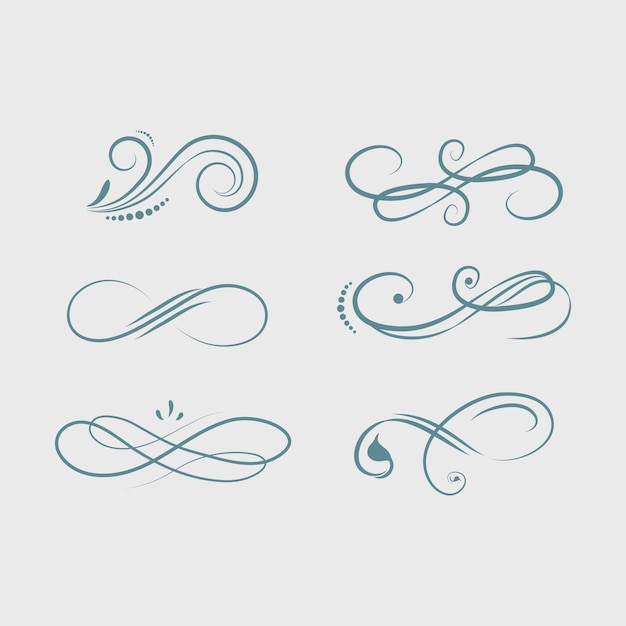 Vintage swirl design elements