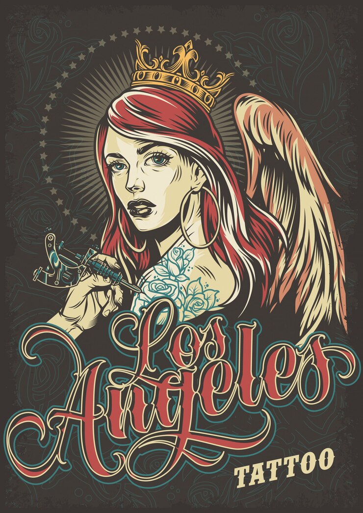 Free Vector vintage tattoo convention colorful poster