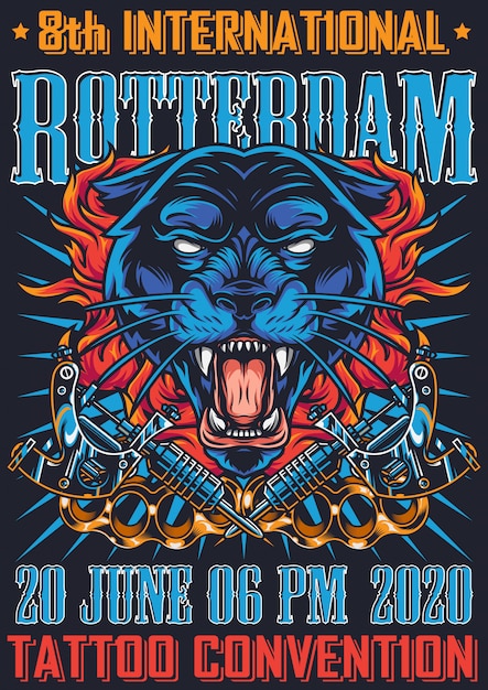 Vintage tattoo fest in Rotterdam poster