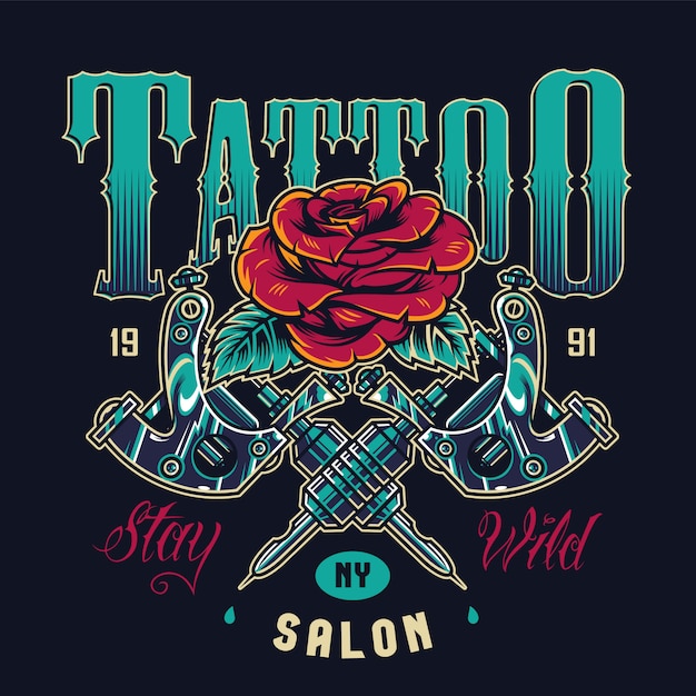 Vintage tattoo salon logotype