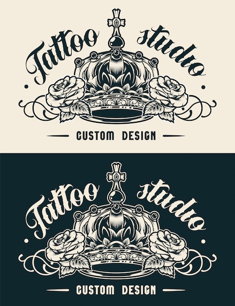 Etichetta studio tatuaggio vintage