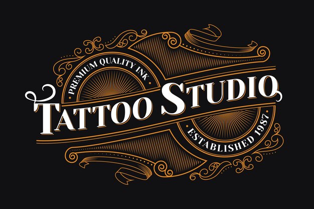 Винтажный логотип студии татуировки