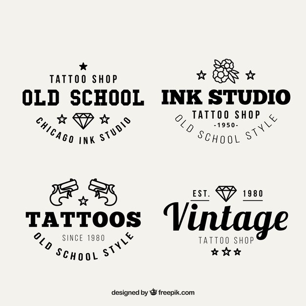 Vintage tattoo studio logos