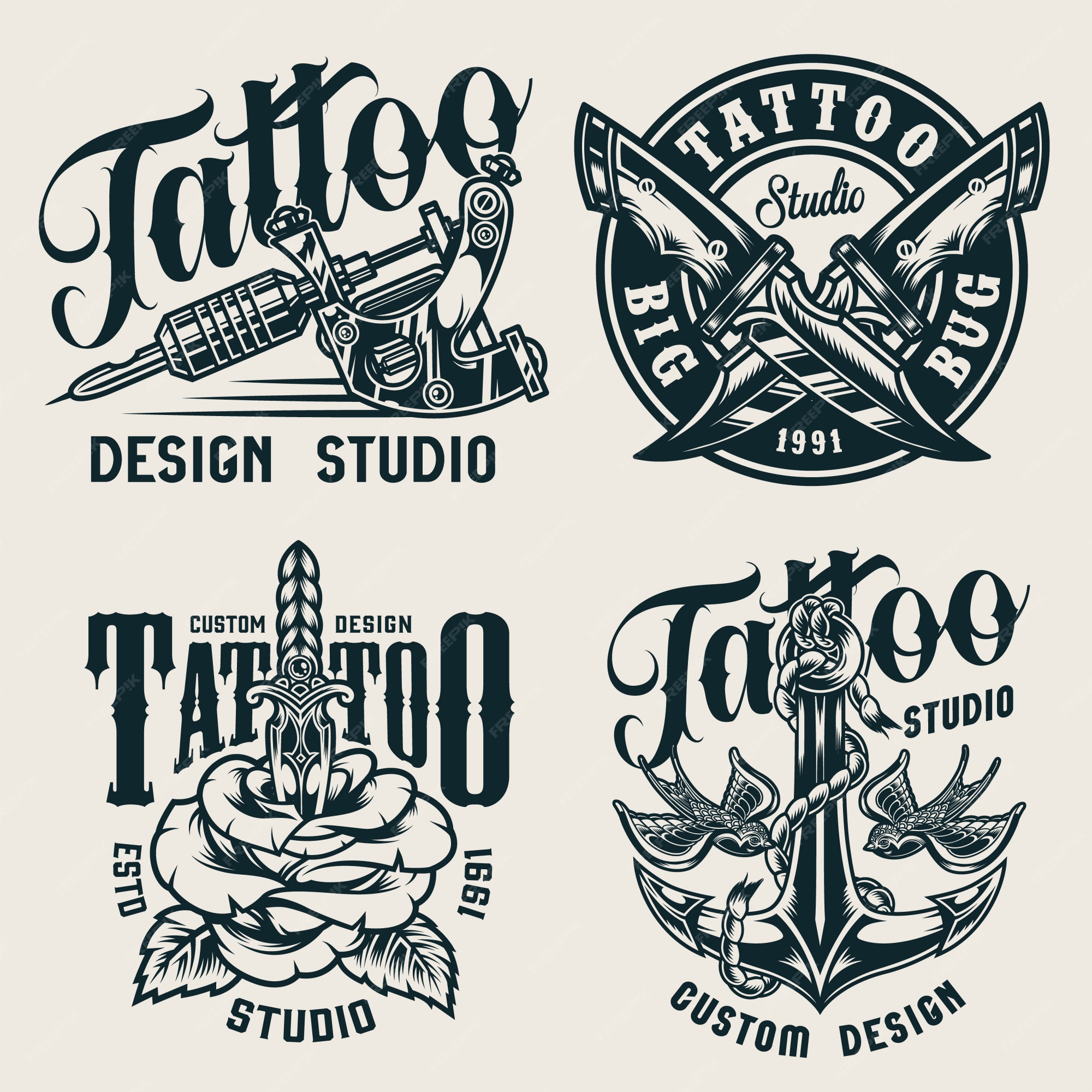 Tattoo Shop Logo Designs