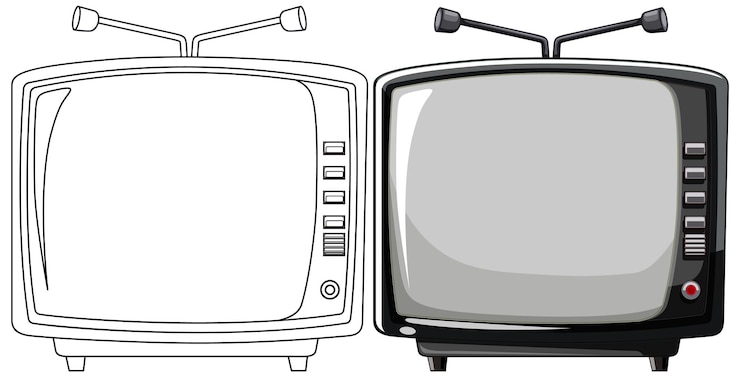 Free Vector vintage television set illustration