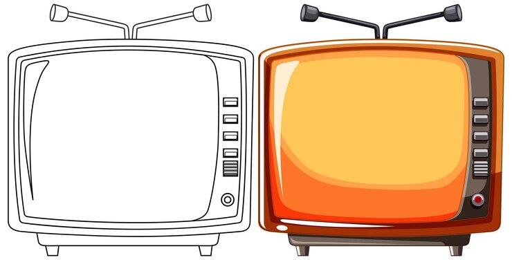 Free Vector vintage television set illustration