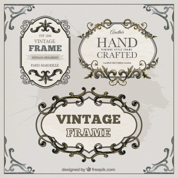 Vintage template frames