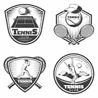 Free vector vintage tennis emblems set