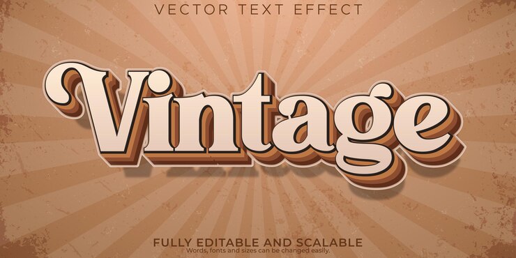 무료 Vector 빈티지 텍스트 효과 편집 가능한 70년대 및 80년대 텍스트 스타일