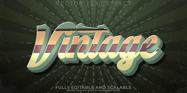 Бесплатное векторное изображение Винтажный текстовый эффект, редактируемый стиль ретро-текста