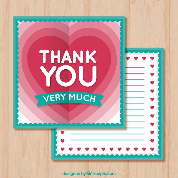 Free vector vintage thank you card in flat design