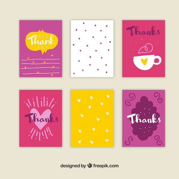 Vintage thank you card pack