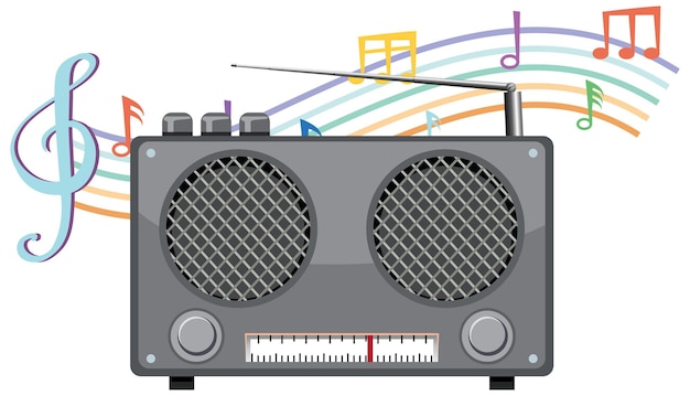 Vettore gratuito cartone animato radio a transistor d'epoca