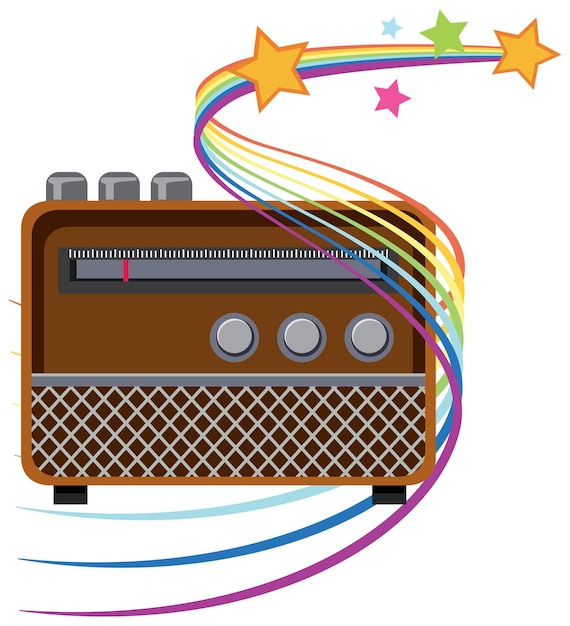 Radio Retro Style Neon Illustration Graphic by captoro · Creative