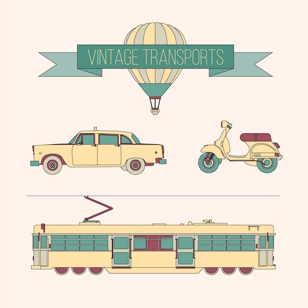 Free vector vintage transports pack