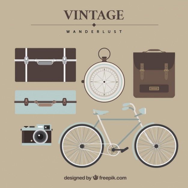 Free vector vintage travel elements