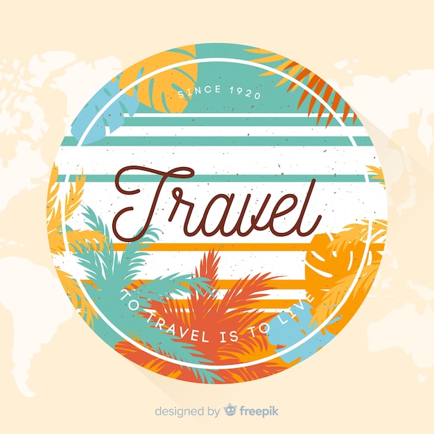  vintage travel label flat design