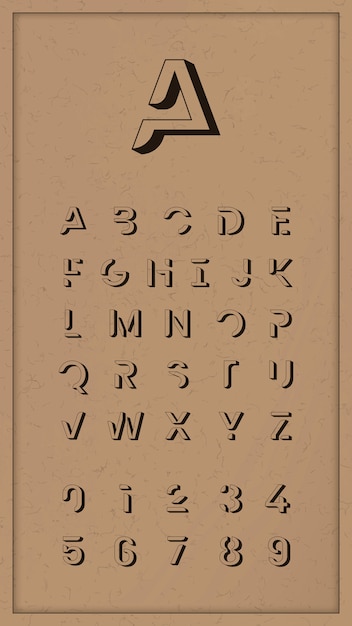 Free vector vintage trendy alphabet set
