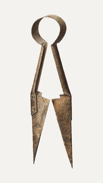 Бесплатное векторное изображение Винтажные ножницы для обрезки стрижки векторной иллюстрации, ремикс из работы гарольда баллерда