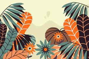 Free vector vintage tropical background concept