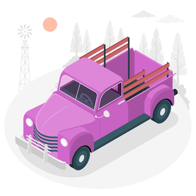 Free vector vintage truck concept illustration