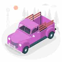 Free vector vintage truck concept illustration