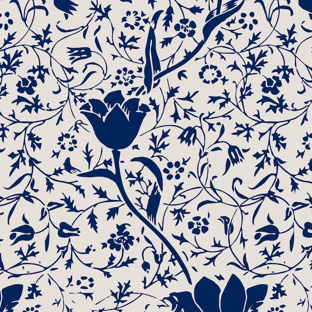 ヴィンテージチューリップの花のシームレスなパターンの背景