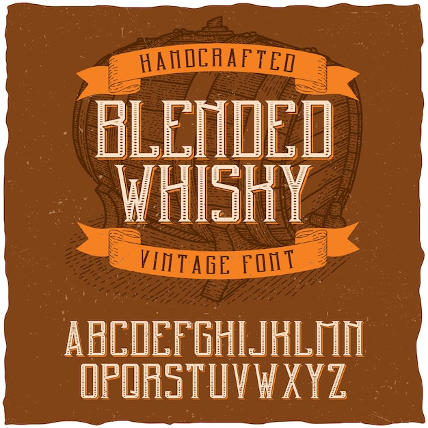 Blended Whisky라는 빈티지 서체