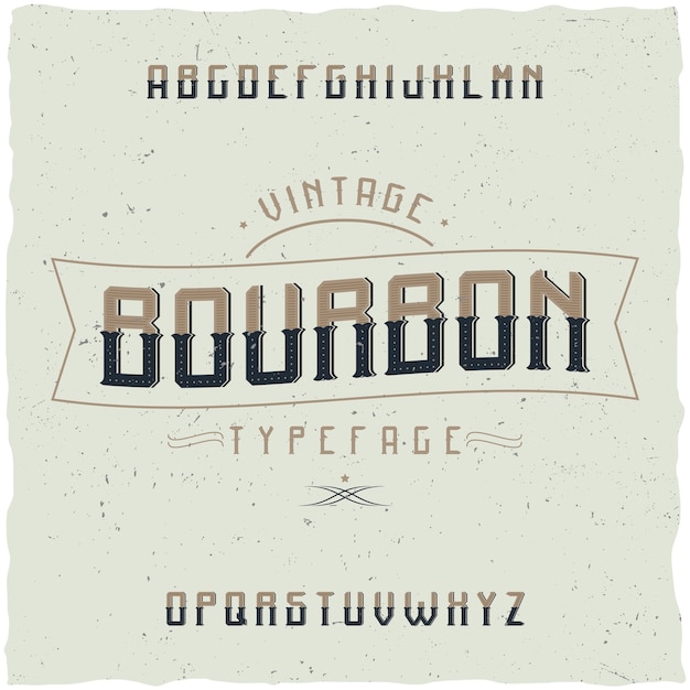 Vettore gratuito carattere tipografico vintage denominato bourbon.