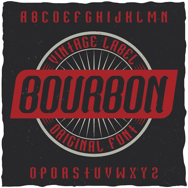 Vettore gratuito carattere tipografico vintage denominato bourbon.
