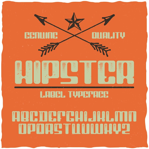 Бесплатное векторное изображение Винтажный шрифт hipster