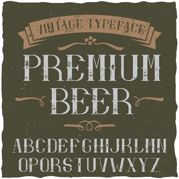 Винтажный шрифт под названием Premium Beer