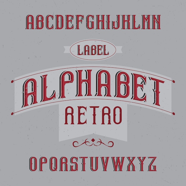 Free vector vintage  typeface named retro alphabet. good font to use in any vintage labels or logo.