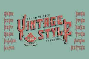 Free vector vintage typeface with extruded effect