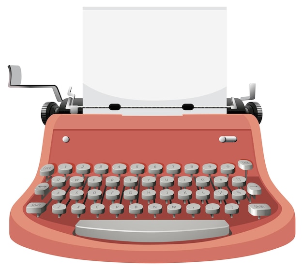 Free vector vintage typewriter in pink color