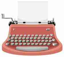 Vettore gratuito macchina da scrivere vintage in colore rosa