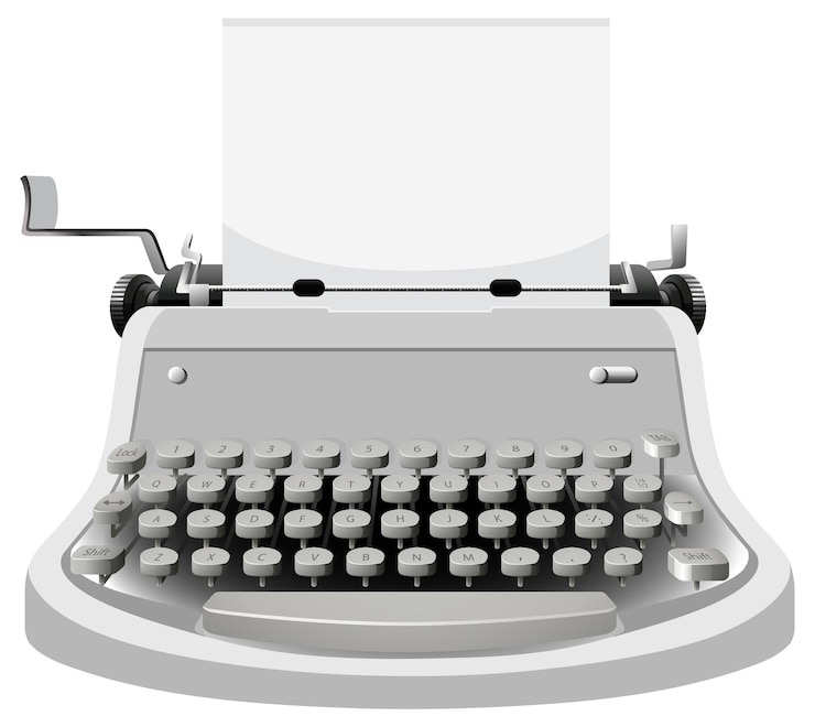Free Vector vintage typewriter in white color
