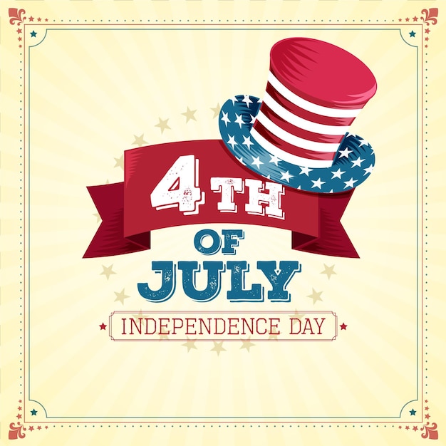 Free vector vintage usa independence day concept