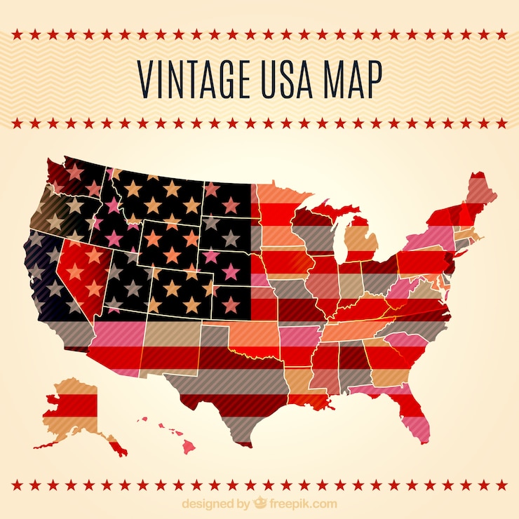Free Vector vintage usa map