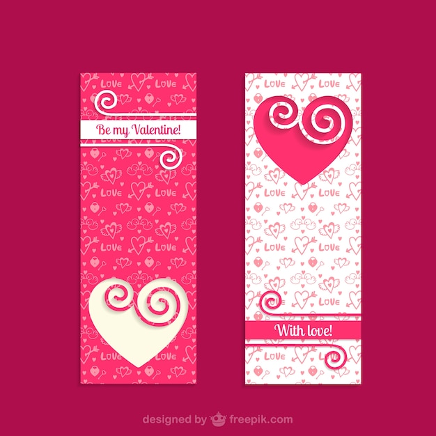 Vintage valentine banners