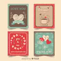 Free vector vintage valentine card collection