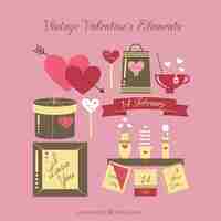 Free vector vintage valentine elements